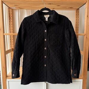 Talbots Petite Black Barn Quilted Jacket
